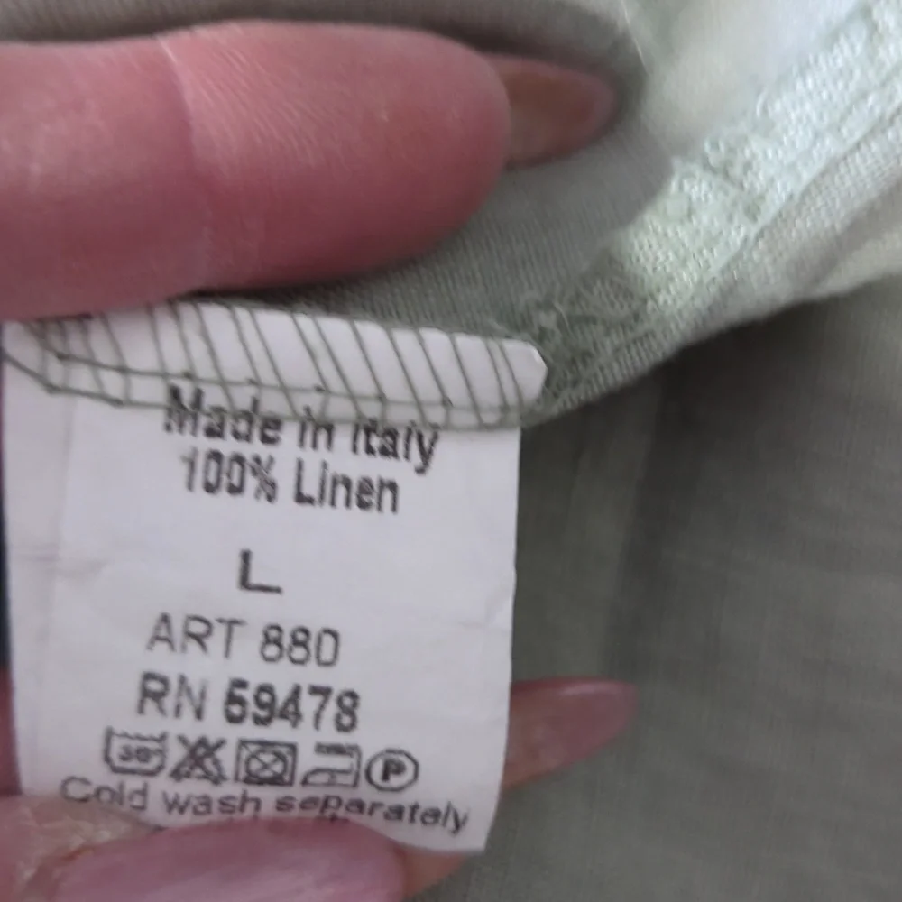 Terzo Millennio Women's Linen, Large,Light Green Top, Short Sleeves - Picture 4 of 4